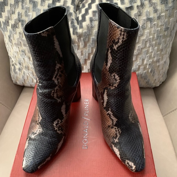 donald pliner snakeskin booties